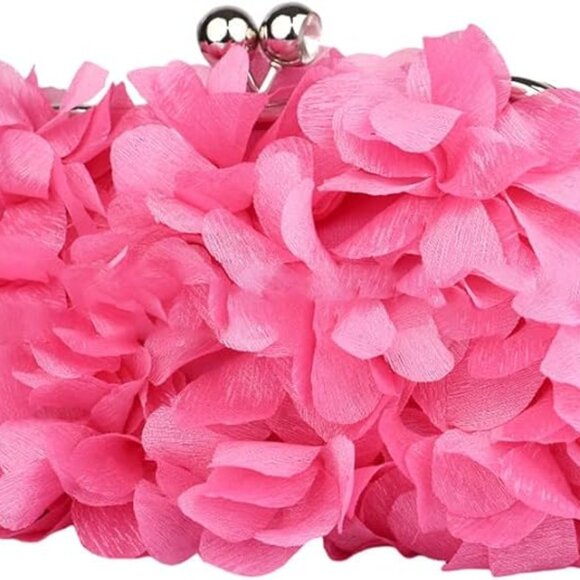 OEIPSMK Women's Floral Clutch Purse Pink Bag Sz: 9.6" x 0.8" x 6.3" .3 - Picture 1 of 2
